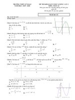 Đề khảo sát chất lượng Toán 12 lần 1 năm 2019 – 2020 trường Lê Xoay – Vĩnh Phúc | Toán học, Lớp 12 - Ôn Luyện