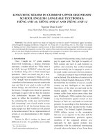 Linguistic sexism in current upper secondary school English language textbooks - Tiếng Anh 10, tiếng Anh 11 and tiếng Anh 12