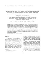 Nghiên cứu khả năng xử lý amoni trong môi trường nước của than sinh học từ lõi ngô biến tính bằng H3PO4 và NaOH