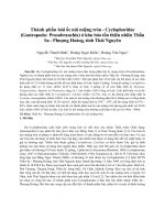 Thành phần loài ốc núi miệng tròn - Cyclophoridae (Gastropoda - Prosobranchia) ở khu bảo tồn thiên nhiên Thần Sa-Phượng Hoàng, tỉnh Thái Nguyên