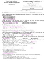 Đề khảo sát chất lượng có đáp án môn sinh học lớp 11 trường thpt bắc kiến xương mã 201 | Lớp 11, Sinh học - Ôn Luyện