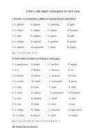 Tải Bài tập Tiếng Anh lớp 7 Unit 6 The First University In Viet Nam - Trắc nghiệm Tiếng Anh lớp 7 chương trình mới có đáp án