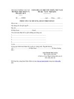 Mẫu phiếu yêu cầu bổ sung, hoàn thiện hồ sơ