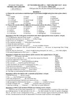 Đề thi học sinh giỏi môn tiếng anh lớp 11 năm 2017 trường thpt liên sơn mã 3 | Tiếng Anh, Lớp 11 - Ôn Luyện