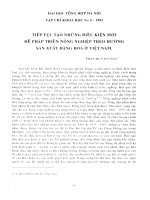 Tiếp tục tạo những điều kiện mới để phát triển nông nghiệp theo hướng sản xuất hàng hóa ở Việt Nam