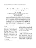 Đánh giá chất lượng môi trường nước sông Uông, Thành phố Uông Bí, tỉnh Quảng Ninh