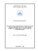 Ứng dụng công nghệ web ngữ nghĩa xây dựng chương trình quản lý các công trình nghiên cứu khoa học và công nghệ tại tỉnh khánh hòa 