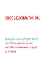 ĐẠI CƯƠNG về TINH dầu ppt _ DƯỢC LIỆU