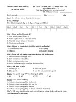 Đề thi học kì 1 môn Vật lí 7 năm 2020-2021 có đáp án - Trường THCS Đông Hoàng