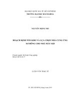 Hoạch định tồn kho và lựa chọn nhà cung ứng xơ bông cho nhà máy sợi  