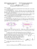 Đề thi học kì 1 môn Vật lí 9 năm 2020-2021 có đáp án - Phòng GD&ĐT thị xã Nghi Sơn