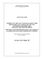 Nghiên cứu chế tạo và đánh giá hoạt tính kháng khuẩn của hệ quang xúc tác tio2 