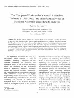 The Complete Works of the National Assembly, Volume 1 (1945-1960) - the important activities of National Assembly acccording to archives