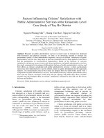 Factors Influencing Citizens’ Satisfaction with Public Administrative Services at the Grassroots Level Case Study of Tay Ho District