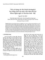 Việc sử dụng các thủ thuật (strategies) học tiếng Anh của sinh viên năm thứ hai Khoa Ngôn ngữ và Văn hóa Anh - Mỹ