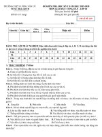 Đề thi học kì 1 môn GDCD 10 năm 2019 2020 có đáp án   trường THPT lương văn cù 