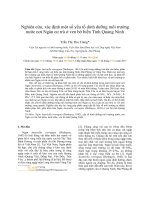 Nghiên cứu, xác định một số yếu tố dinh dưỡng môi trường nước nơi Ngán cư trú ở ven bờ biển Tỉnh Quảng Ninh