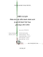 Phân tích việc điều hành chính sách tỷ giá hối đoái việt nam giai đoạn 2011 2016 