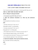 Tải Giải bài tập SBT tiếng Anh lớp 5 Unit 12 Don't ride your bike too fast! - Tiếng Anh 5 Unit 12 Don't ride your bike too fast| Giải sách bài tập Tiếng Anh 5 mới Unit 12