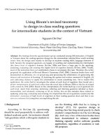 Using Bloom's revised taxonomy to design in-class reading questions for intermediate students in the context of Vietnam