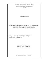Ứng dụng trụ đất xi măng xử lý nền đường đầu cầu ông điệp tỉnh sóc trăng  