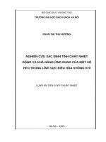 Nghiên cứu xác định tính chất nhiệt động và khả năng ứng dụng của một số HFO trong lĩnh vực điều hòa không khí 