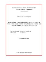 Nghiên cứu tăng cường hiệu quả của việc áp dụng công nghệ thông tin và truyền thông cho doanh nghiệp xây dựng nhỏ và vừa  