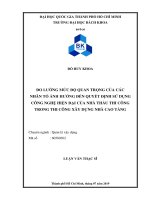 Đo lường mức độ quan trọng của các nhân tố ảnh hưởng đến quyết định sử dụng công nghệ hiện đại của nhà thầu thi công trong thi công xây dựng nhà cao tầng  