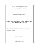 Nghiên cứu thực nghiệm ứng xử của ống thép nhồi bê tông (cfst) bị cháy  