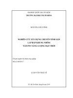 Nghiên cứu xây dựng chuyển tinh gọn lắp ráp khung nhôm tấm pin năng lượng mặt trời  