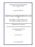 Nhận dạng các yếu tố trong hệ thống quản lý chất lượng toàn diện ảnh hưởng đến hiệu suất của nhân viên  một nghiên cứu trong lĩnh vực sản xuất thép và xi măng tại việt nam  