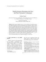 English Sentences Beginning with there and Their Vietnamese Counterparts