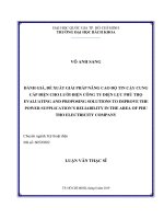 Đánh giá, đề xuất giải pháp nâng cao độ tin cậy cung cấp điện cho lưới điện công ty điện lực phú thọ  