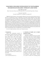 Teaching English intonation to Vietnamese students of English - tonicity and tone