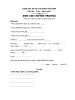 Mẫu đơn xin chuyển trường THCS khác tỉnh