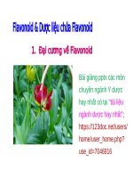 ĐẠI CƯƠNG về FLAVONOID ppt _ DƯỢC LIỆU