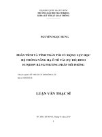 pHâN tíCH và tíNH toán tối ưu ĐộNG lực học hệ tHốNG nâNG hạ ô tô tải (tự đổ) hINO fC9JESW bằNG pHươNG pháp mô pHỏNG  