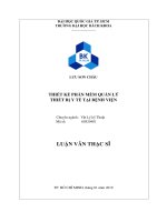 Thiết kế phần mềm quản lý thiết bị y tế tại bệnh viện  