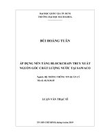Áp dụng nền tảng blockchain truy xuất nguồn gốc chất lượng nước tại sawaco  