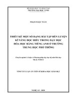 Thiết kế một số dạng bài tập rèn luyện kĩ năng đọc hiểu trong dạy học hóa học bằng tiếng anh ở trường trung học phổ thông tt 
