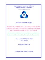 Trích ly flavonoid từ lá cây hoàn ngọc trắng bằng phương pháp hỗ trợ siêu âm và thử nghiệm hoạt tính kháng khuẩn của cao trích  