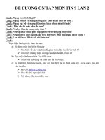 Đề cương ôn tập trong kì nghỉ phòng dịch môn Tin 9 lần 2 | Trường THCS Phú Hội