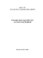 Tài liệu đào tạo liên tục về An toàn người bệnh - Cục quản lý khám chữa bệnh