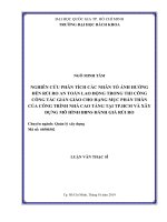 ởng đến rủi ro an toàn lao động trong thi công công tác giàn giáo cho hạng mục phần thân của công trình nhà cao tầng tại tp  hcm và xây dựng mô hình bbns đánh giá rủi ro  