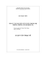 Tối ưu tài nguyên vô tuyến trong hệ thống thông tin di động 5g  