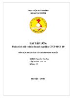 Bài tập lớn Phân tích tài chính doanh nghiệp