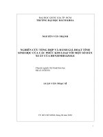 Nghiên cứu tổng hợp và đánh giá hoạt tính sinh học của các phức kim loại với một số dẫn xuất của benzimidazole  