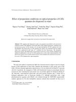 Effect of preparation conditions on optical properties of CdTe quantum dot dispersed in water