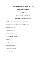 Mẫu Biên bản Họp phụ huynh toàn trường