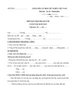 Mẫu Biên bản Họp phụ huynh cuối năm mầm non